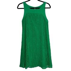 Leifsdottir Green Lace High Neck Bow Detail A Line Dress 2